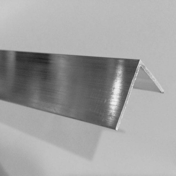 Aluminium angle sample on white background