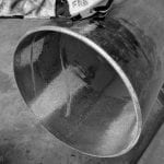 Zoomed black and white image of Ezimetal line pipe