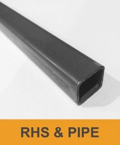 Black RHS and Pipe sample on white background