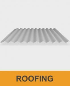 Corrugated steel roof sheet on white background 